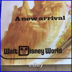 Rare Vintage Walt Disney World 1980 Big Thunder Mountain Railroad Poster 24x30