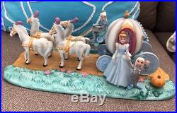 Rare Vtg Walt Disney World Porcelain Cinderella Horse Carriage Coach Figurine