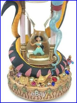 Rare Walt Disney World Aladdin Hourglass Musical Snow Globe 1992 Tested Works
