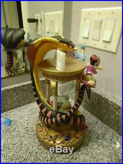 Rare Walt Disney World Aladdin Hourglass Snowglobe Lights & Music Genie Jafar