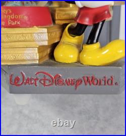 Rare Walt Disney World Mickey Mouse 4 Park Snow Globe and Music Box Figurine
