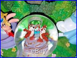 Retired Walt Disney World Monorail Music Deluxe Snowglobe 4 Parks Tons Character