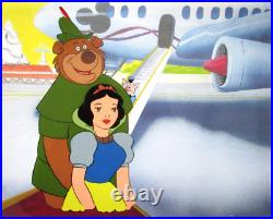 SNOW WHITE AIRLINE COMMERCIAL WALT DISNEY WORLD ORIGINAL PRODUCTION CEL bear pig