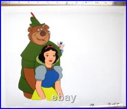 SNOW WHITE AIRLINE COMMERCIAL WALT DISNEY WORLD ORIGINAL PRODUCTION CEL bear pig