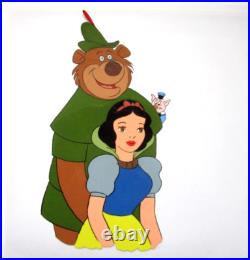 SNOW WHITE AIRLINE COMMERCIAL WALT DISNEY WORLD ORIGINAL PRODUCTION CEL bear pig