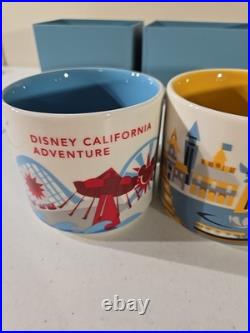 Set (4) Disney World 1st Edition You Are Here Starbucks Mugs 14oz New In Box