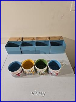 Set (4) Disney World 1st Edition You Are Here Starbucks Mugs 14oz New In Box