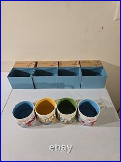 Set (4) Disney World 1st Edition You Are Here Starbucks Mugs 14oz New In Box