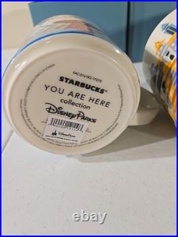 Set (4) Disney World 1st Edition You Are Here Starbucks Mugs 14oz New In Box