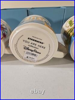 Set (4) Disney World 1st Edition You Are Here Starbucks Mugs 14oz New In Box