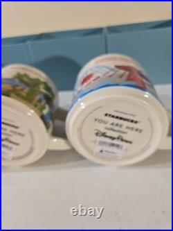 Set (4) Disney World 1st Edition You Are Here Starbucks Mugs 14oz New In Box