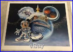 Set of 4 Walt Disney World Park Collector Lithograph Mickey With Certficate COA