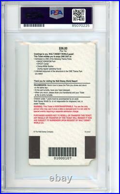 Signed 1995 Walt Disney World Ticket Psa Dna Coa Autographed Michael Eisner Ceo