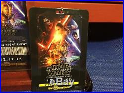 Star Wars The Force Awakens Walt Disney World Opening Night Ticket & Lanyard NEW