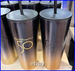 Starbucks 1 Tumbler Thermal Mug LUXURY Black Gold Walt Disney World USesort