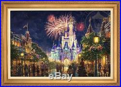 Thomas Kinkade Main Street, U. S. A. Walt Disney World 24x36 LE E/E Canvas Framed