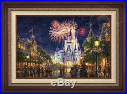 Thomas Kinkade Main Street, U. S. A. Walt Disney World 24x36 LE G/P Canvas Framed