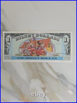 Three 1993 $1, DISNEY DOLLAR Disney World. Disneyland Consecutive serial No