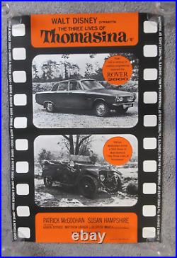 Three Lives Of Thomasina Original 1963 Rover Car Promotional Poster Walt Disney