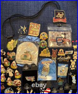 Trading Pins Lot Of 86 Walt Disney World Vintage Rare Plus 40 Year Lanyard