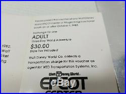 UNUSED 1982 Walt Disney World EPCOT Center Special Edition Commemorative Ticket
