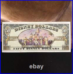 VERY RARE 2005 $50 D series Disney Dollars Mickey Walt Disney World D00000416
