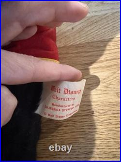 VINTAGE 1971 Mickey Mouse Plush Walt Disney World Inaugural Snap Ring & TAGS