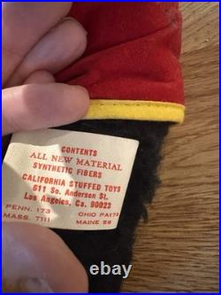 VINTAGE 1971 Mickey Mouse Plush Walt Disney World Inaugural Snap Ring & TAGS