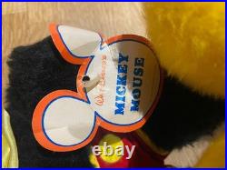 VINTAGE 1971 Mickey Mouse Plush Walt Disney World Inaugural Snap Ring & TAGS