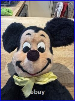 VINTAGE 1971 Mickey Mouse Plush Walt Disney World Inaugural Snap Ring & TAGS