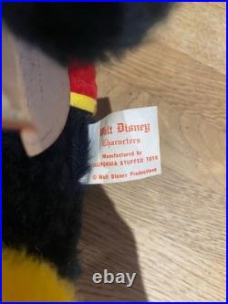 VINTAGE 1971 Mickey Mouse Plush Walt Disney World Inaugural Snap Ring & TAGS