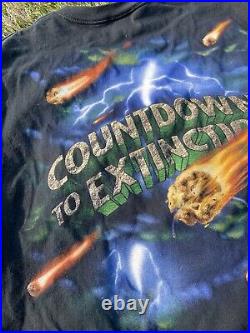 VINTAGE Disney World COUNTDOWN TO EXTINCTION Dinosaur Ride Dbl Sided T-shirt USA