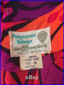 VINTAGE Walt Disney World Polynesian Village Dress Size 12 Tropical Hawaiian