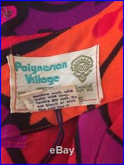 VINTAGE Walt Disney World Polynesian Village Dress Size 12 Tropical Hawaiian