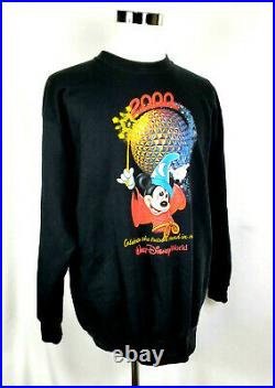 VTGWalt Disney World 2000 Y2KBlack Pullover SweatshirtUSA MadeAdult L RARE