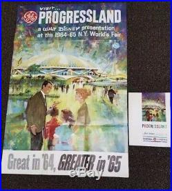 VTG 1964 /65 New York Worlds Fair Walt Disney Progressland Poster, Program Rare