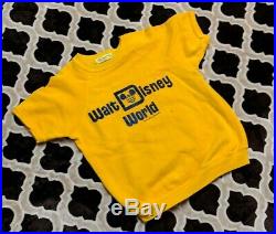 VTG 70s Walt Disney World Classic Mustard Raglan Short Sleeve Sweatshirt M