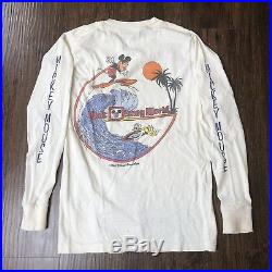 VTG 80s Walt Disney World Mickey Mouse T Shirt Productions Donald Duck Surf Sz S