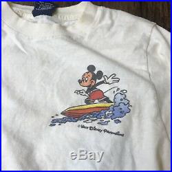 VTG 80s Walt Disney World Mickey Mouse T Shirt Productions Donald Duck Surf Sz S