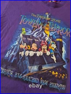 VTG 90s Walt Disney World Tower Of Terror The Twilight Zone Promo T-Shirt USA L