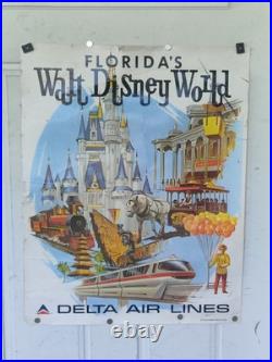 VTG Delta Air Lines Walt Disney World Florida VPoster Original Sweney USA 28X22