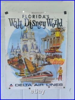 VTG Delta Air Lines Walt Disney World Florida VPoster Original Sweney USA 28X22