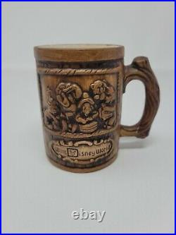 VTG Walt Disney World Country Bear Jamboree & Trolly Horse Mug Faux Wood Ceramic