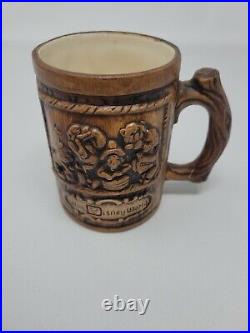 VTG Walt Disney World Country Bear Jamboree & Trolly Horse Mug Faux Wood Ceramic