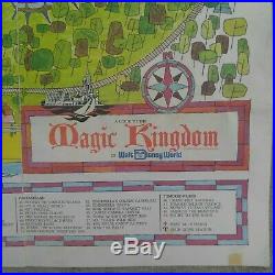 Vintage 1970's Walt Disney World Magic Kingdom Original Souvenir Map