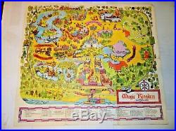 Vintage 1971 Walt Disney World Guide to the Magic Kingdom Map Poster