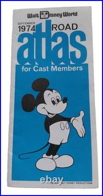 Vintage 1974 Walt Disney World Road Atlas For Cast Members Foldout Map
