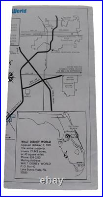 Vintage 1974 Walt Disney World Road Atlas For Cast Members Foldout Map
