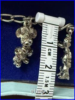 Vintage 1980s Walt Disney World Metal Charm Bracelet 6 Disney Characters Rare