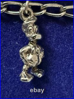 Vintage 1980s Walt Disney World Metal Charm Bracelet 6 Disney Characters Rare